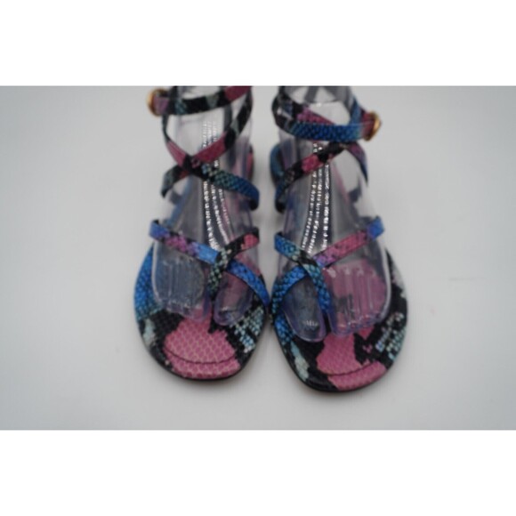 Marion Parke Toscana Harvey Python Snakeskin Indigo Strappy Sandals Size 8.5/39 - Picture 4 of 16